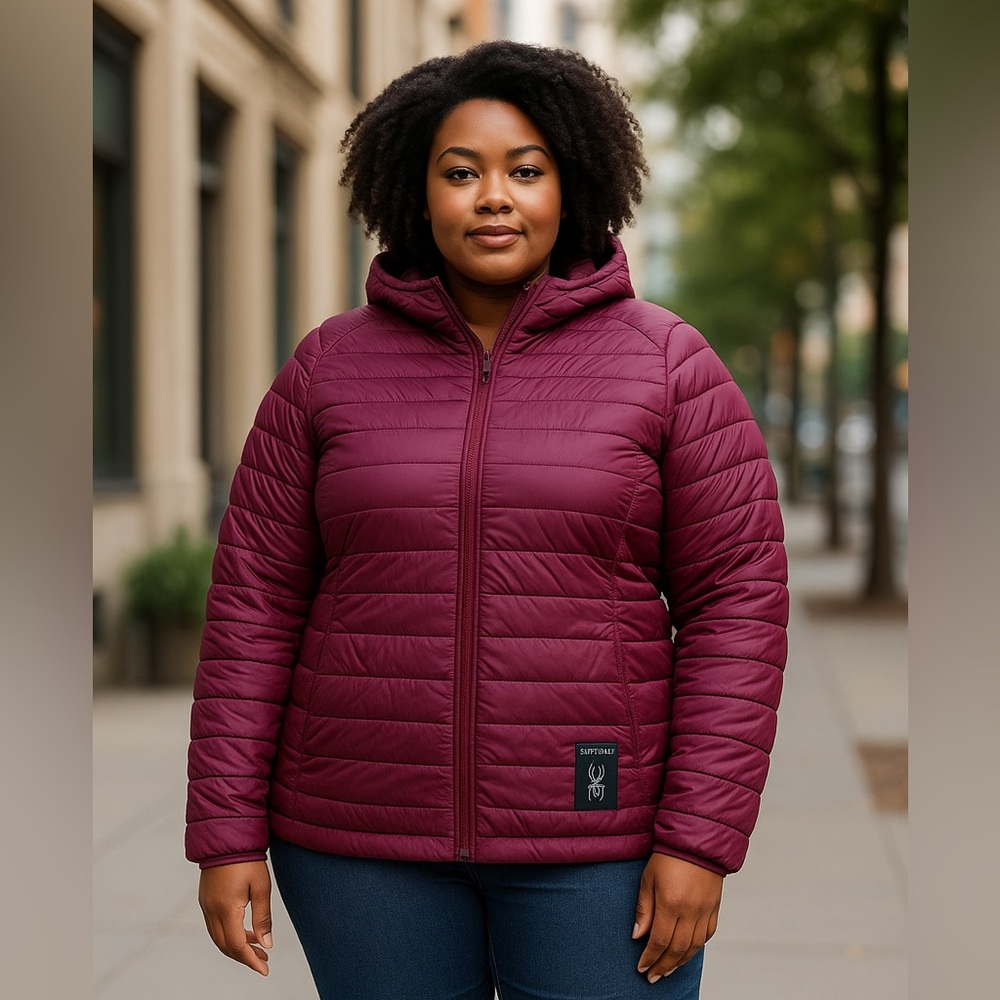 Spyder Burgundy Packable Puffer Jacket